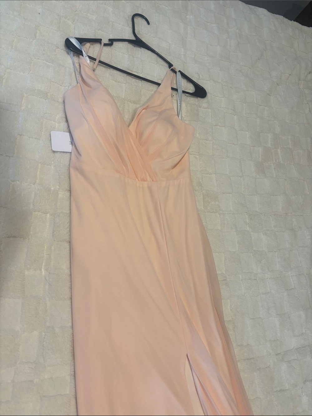 Azazie Peach V-Neck Chiffon Bridesmaid Gown
